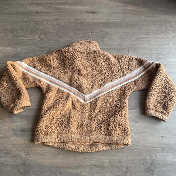 Abercrombie & Fitch Soft AF Sherpa Teddy Quarter Zip Pullover - camel - size sma - Picture 6 of 6